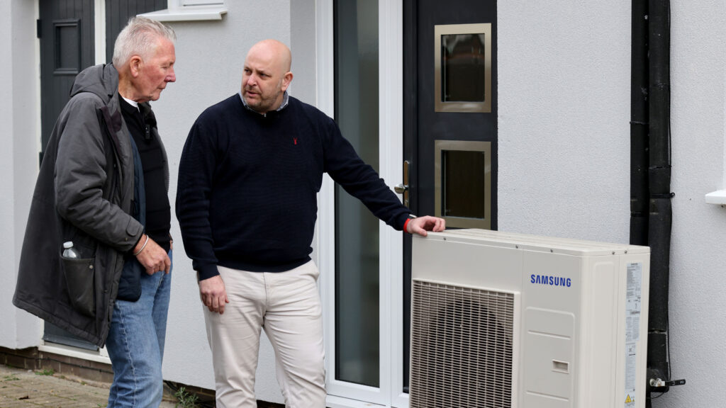 Gary Robinson with eco-builder and tv personality, Tommy Walsh