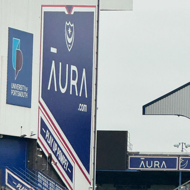 Aura - Pompey's New Sponsor Flags