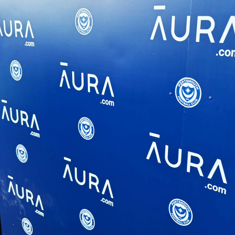 Aura - Pompey's New Sponsor Logo Wall